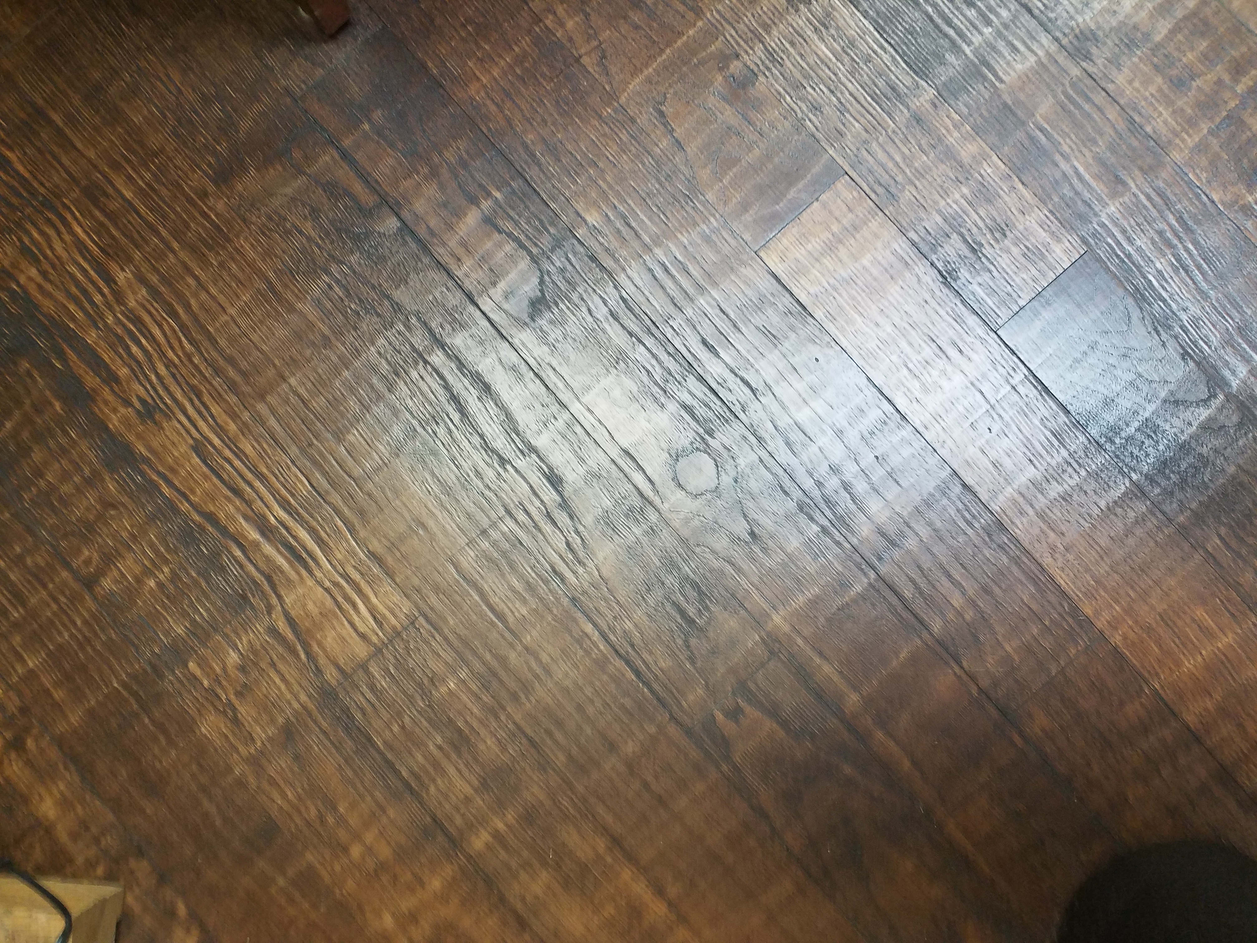 Distressed oak — hand scraped finish