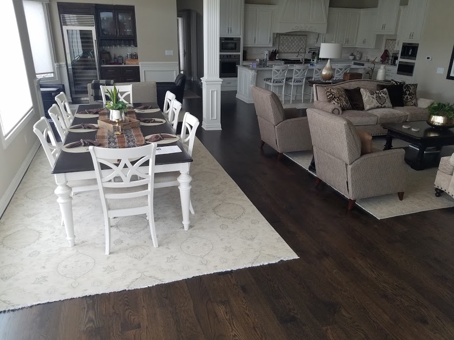 Dark hardwood refinishing — Fort Worth home